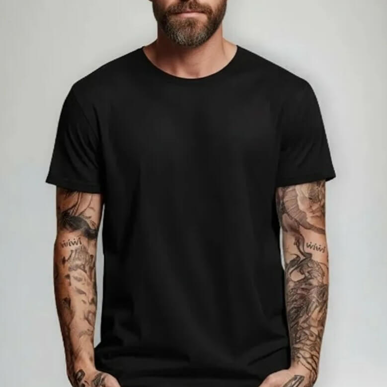 Polera Cuello Redondo Regular Slim ( Negro )