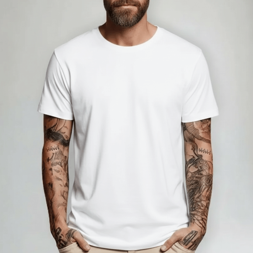 Polera Cuello Redondo Regular Slim ( Blanco )