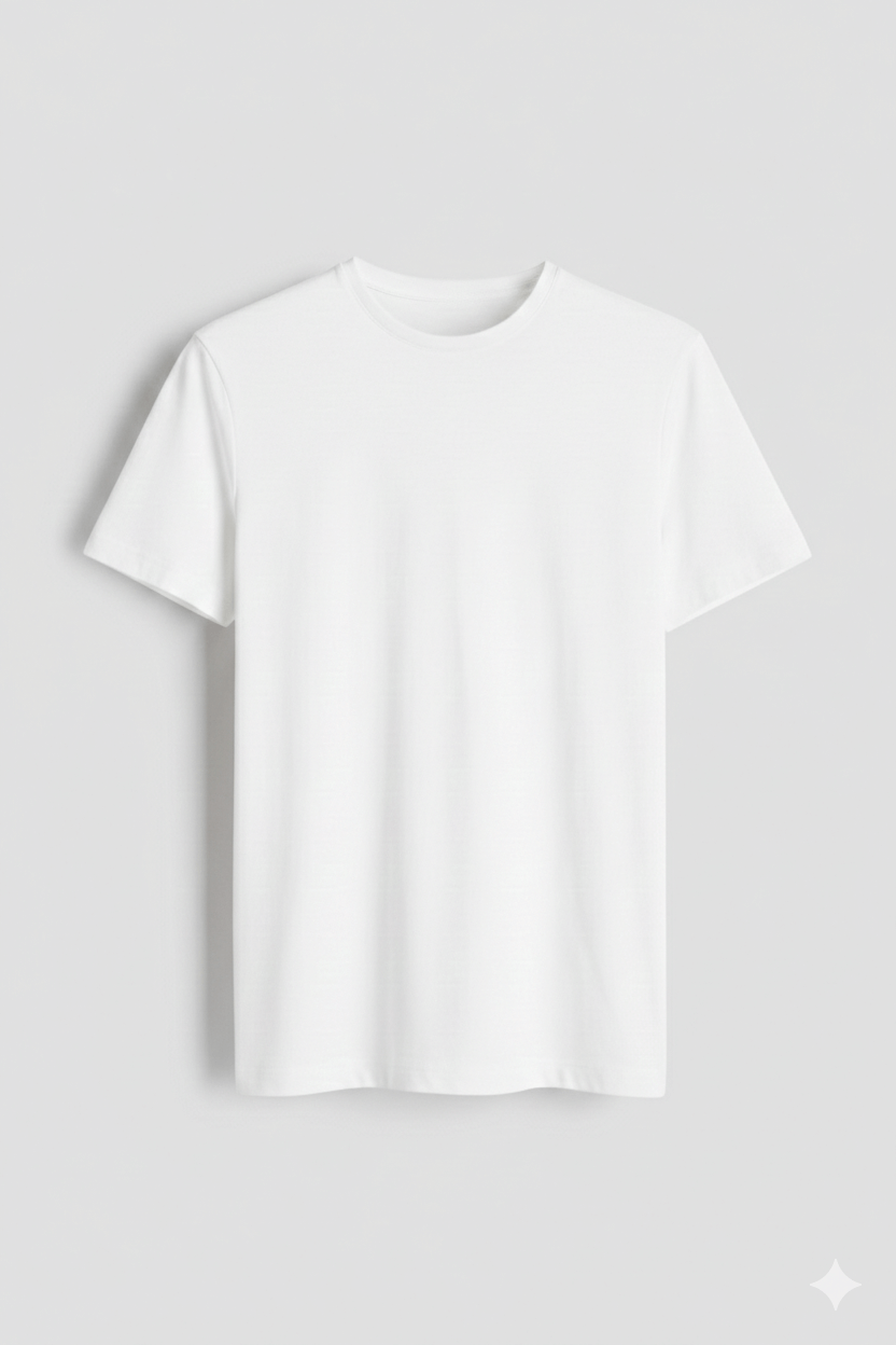 Polera Cuello Redondo Regular Slim ( Blanco )